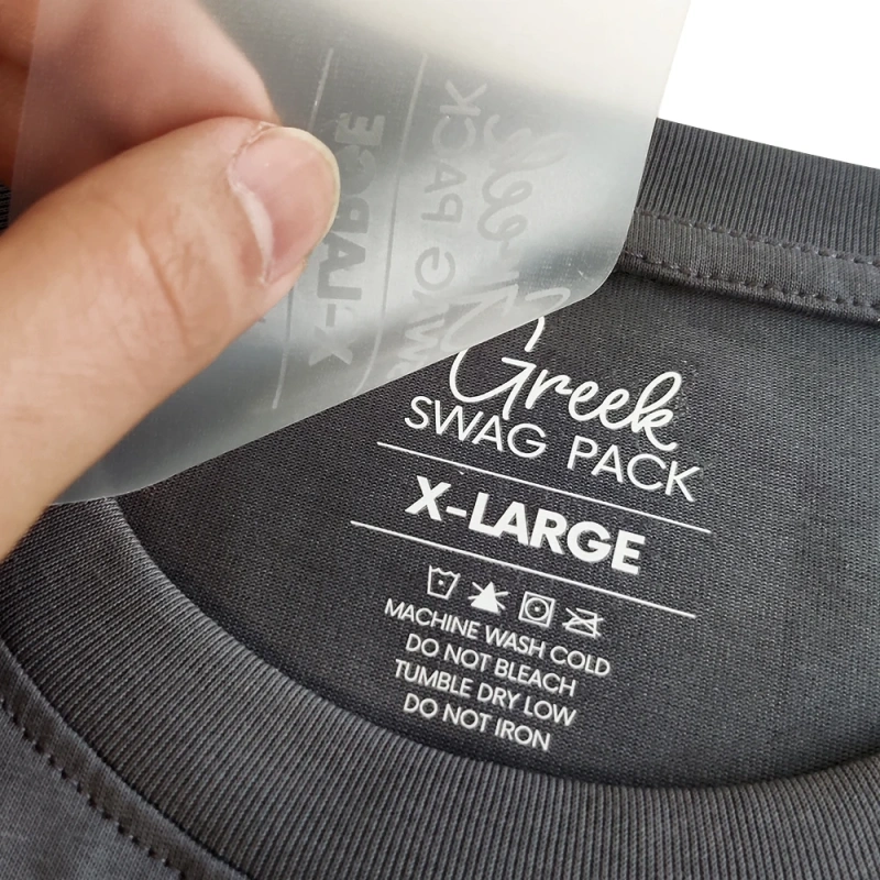 Factory Custom Iron on 3d Heat Press Label Thermal Press Clothing Accessories Labels Heat Transfer Washable Tagless Care Label