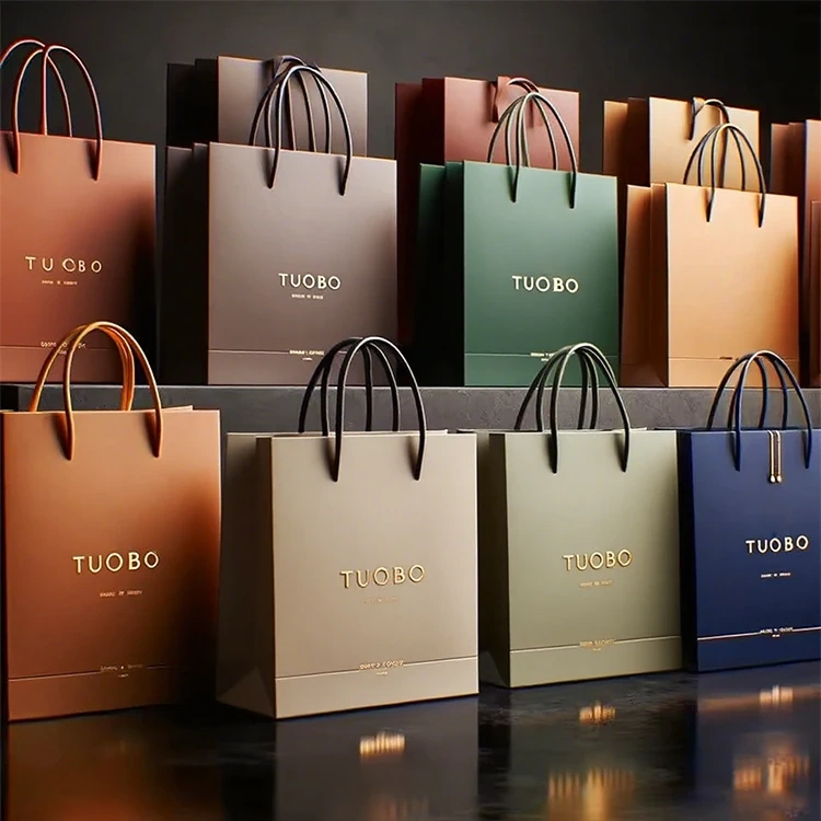 Customized Luxury Recyclable Gift Shopping Paper Bag Packaging for Small Business Your Own logo Print
