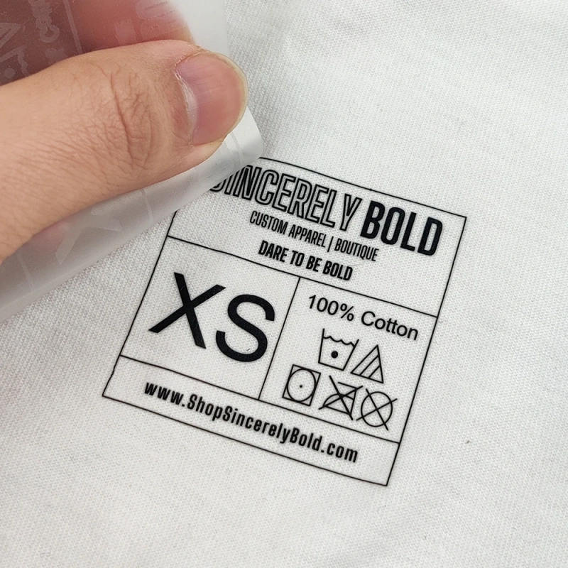 Factory Custom Iron on 3d Heat Press Label Thermal Press Clothing Accessories Labels Heat Transfer Washable Tagless Care Label