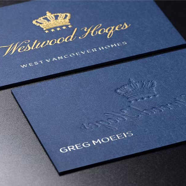 Wholesale Custom Luxury Printing Credit Card  Gold Foil Embossed Business Cards with logo