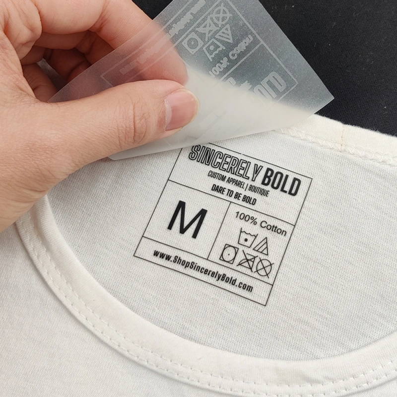 Factory Custom Iron on 3d Heat Press Label Thermal Press Clothing Accessories Labels Heat Transfer Washable Tagless Care Label
