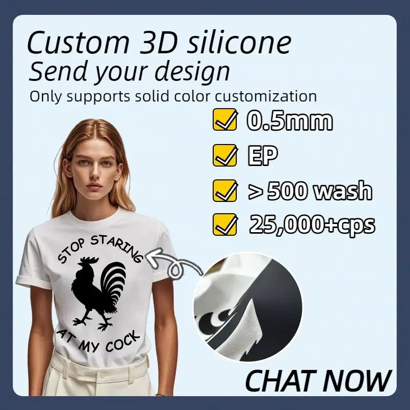 Customizable 3D Puff Print Vinyl Transfer Screen-Printed Logo Lettering T-Shirt Heat Transfers Plastisol Film Vinyl Stickers