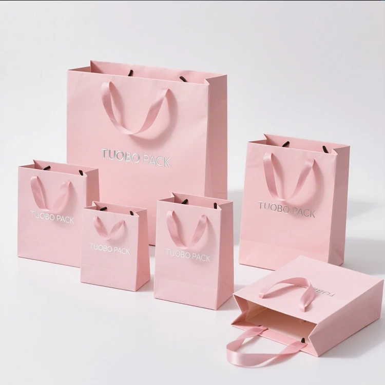 Customized Luxury Recyclable Gift Shopping Paper Bag Packaging for Small Business Your Own logo Print