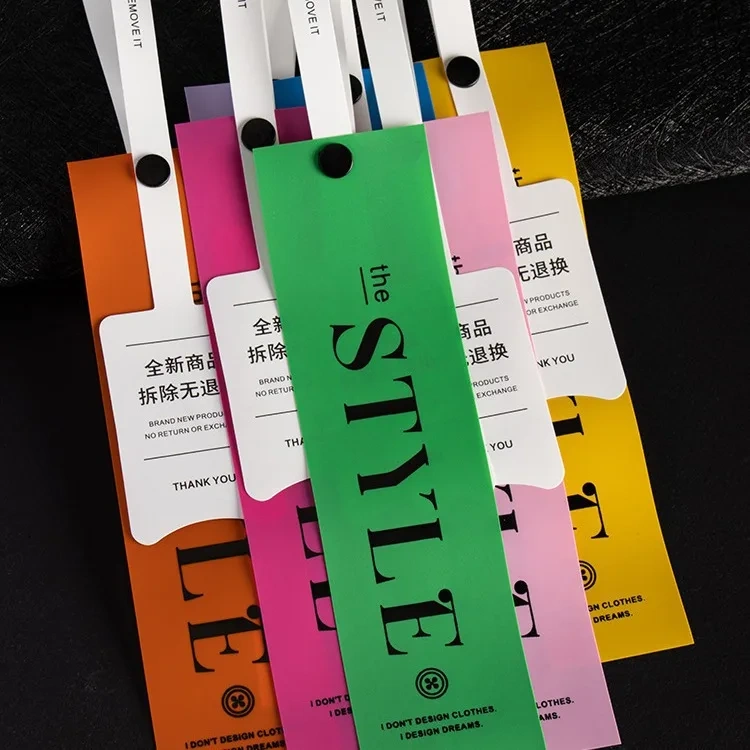 High Quality Custom Soft Logo Printing Label Hang Tag for Clothing Private Hangtag Garment