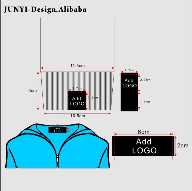 Custom High Density Woven Label Raised Embossed High Frequency Polyester Garment Labels for Clothes Pants Skirts