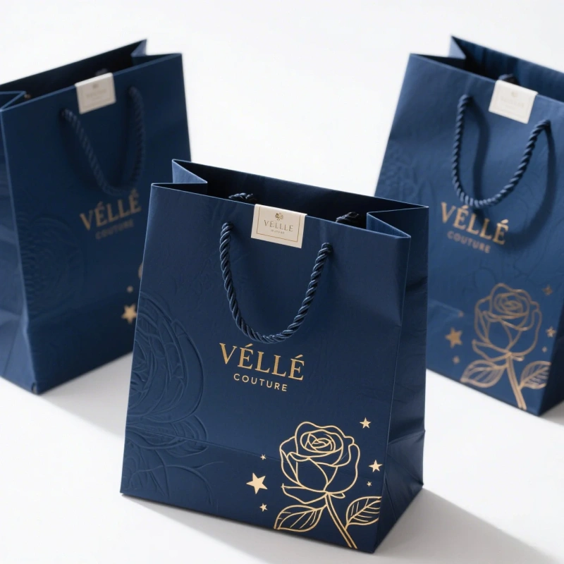Customized Luxury Recyclable Gift Shopping Paper Bag Packaging for Small Business Your Own logo Print