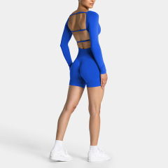 Long sleeves + shorts blue
