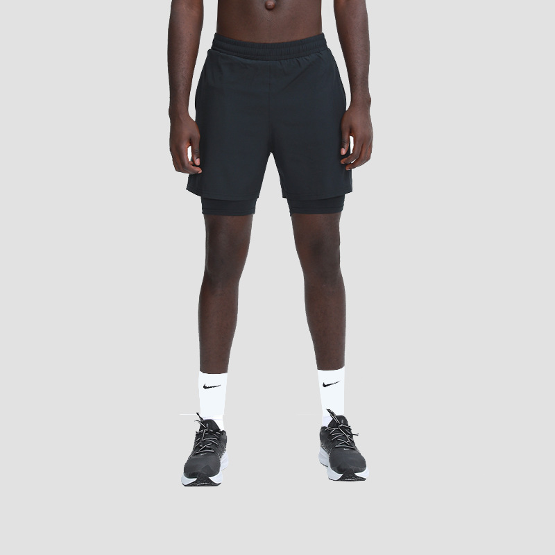 Summer quick-drying sports shorts for men, loose-fitting, lined, fake two-piece, outerwear basketball shorts, American-style fitness pants