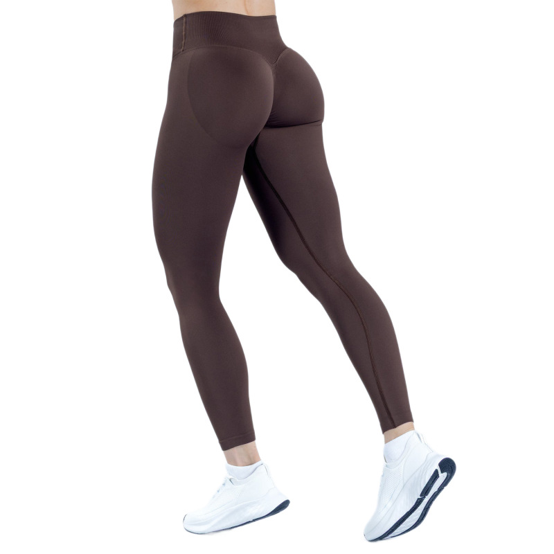 Cross-border European and American seamless cross-waist yoga pants, peach-shaped tight yoga pants, running sports fitness pants