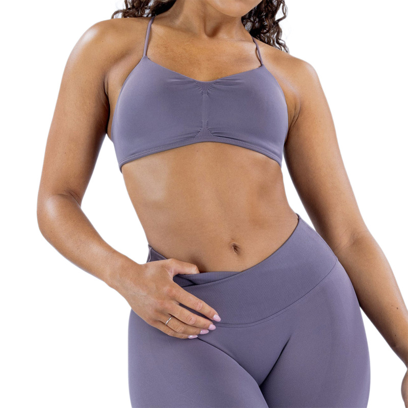Cross-border AliExpress seamless camisole yoga bra, high elasticity, matte finish, high strength sports bra, fitness bra top