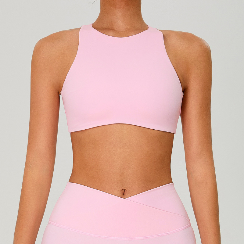 New cross-border style hollowed-out sexy backless women's nude quick-drying fitness sports bra cycling running top vest