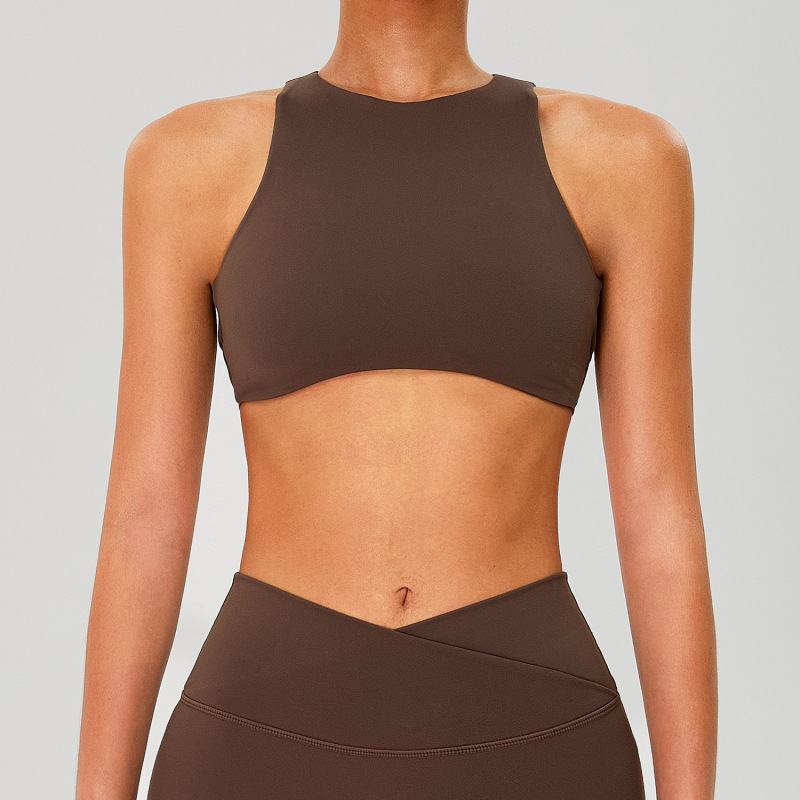 New cross-border style hollowed-out sexy backless women's nude quick-drying fitness sports bra cycling running top vest