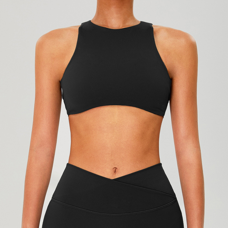 New cross-border style hollowed-out sexy backless women's nude quick-drying fitness sports bra cycling running top vest
