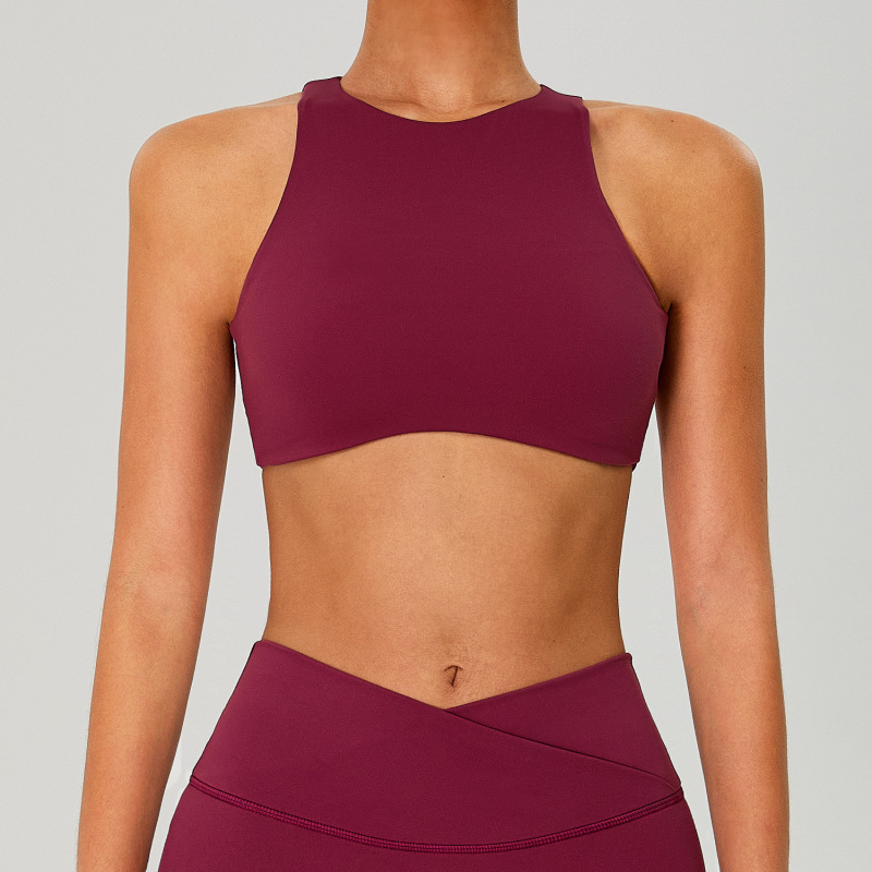 New cross-border style hollowed-out sexy backless women's nude quick-drying fitness sports bra cycling running top vest
