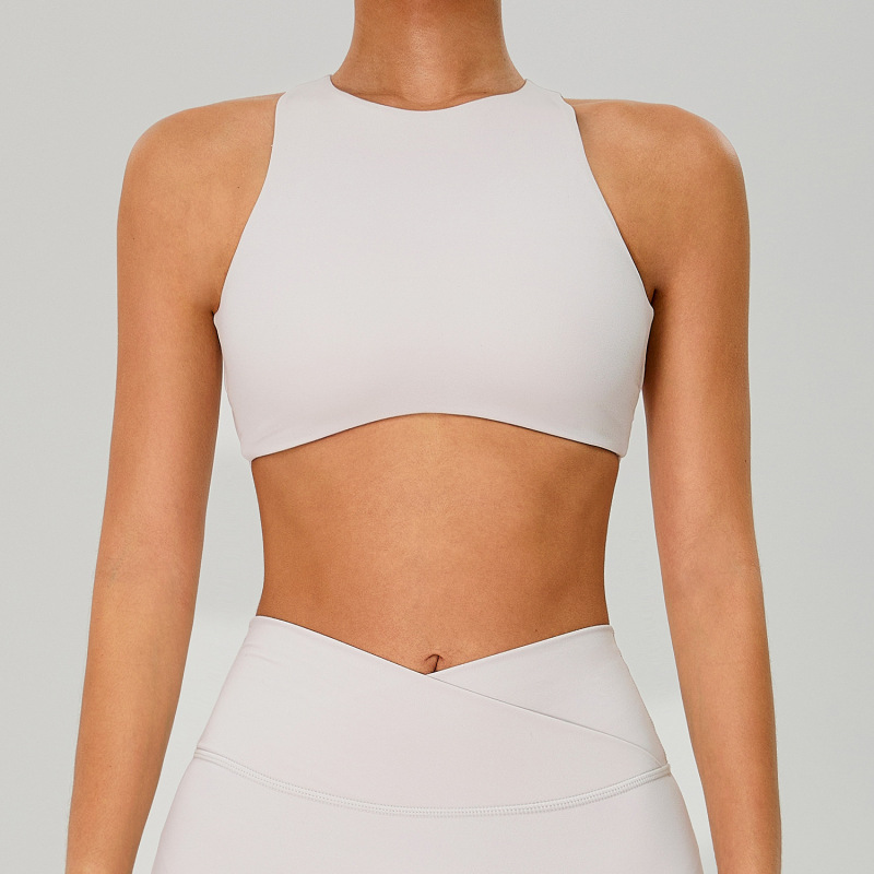 New cross-border style hollowed-out sexy backless women's nude quick-drying fitness sports bra cycling running top vest