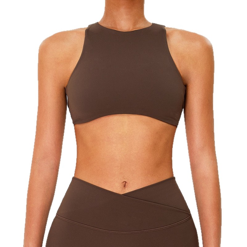 New cross-border style hollowed-out sexy backless women's nude quick-drying fitness sports bra cycling running top vest