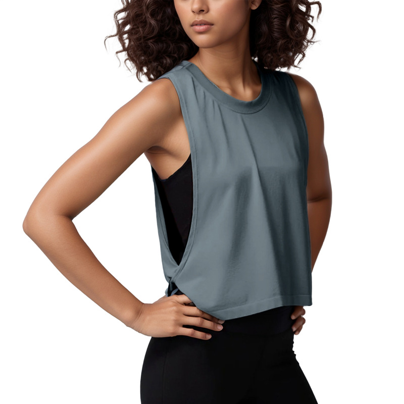 Cross-border loose sleeveless cover-up sports vest women's summer lightweight breathable running yoga wear top fitness vest