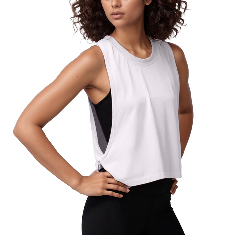 Cross-border loose sleeveless cover-up sports vest women's summer lightweight breathable running yoga wear top fitness vest