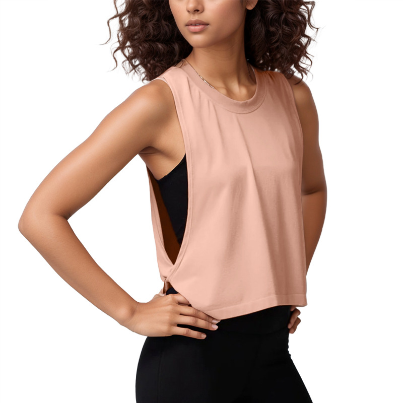 Cross-border loose sleeveless cover-up sports vest women's summer lightweight breathable running yoga wear top fitness vest
