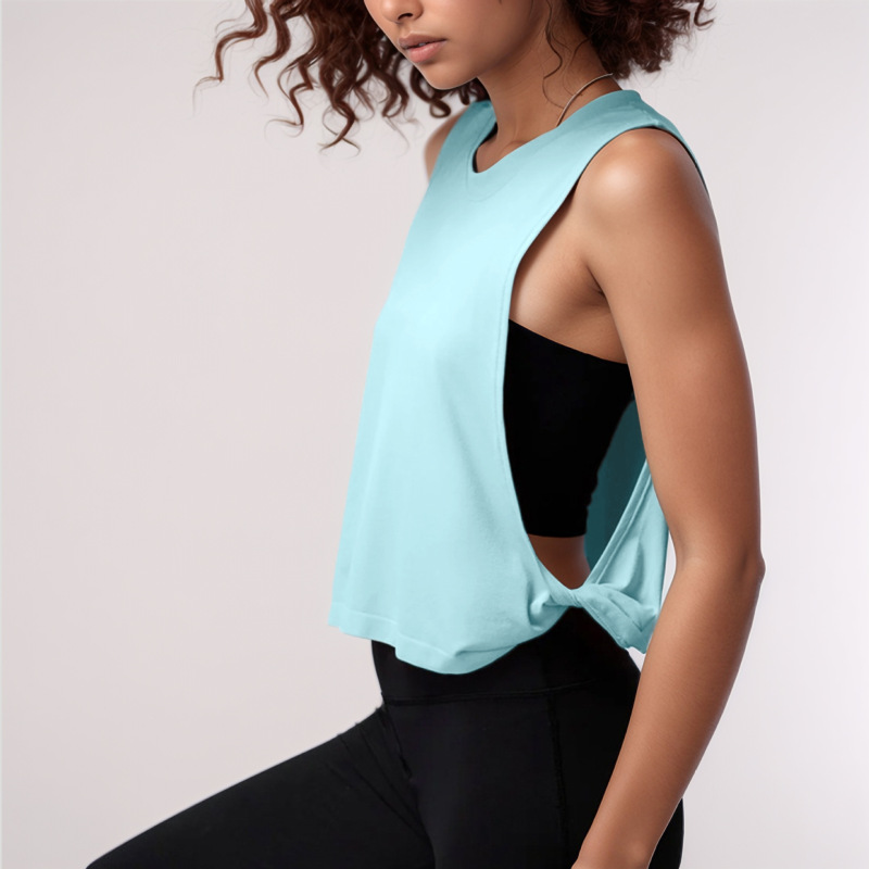 Cross-border loose sleeveless cover-up sports vest women's summer lightweight breathable running yoga wear top fitness vest
