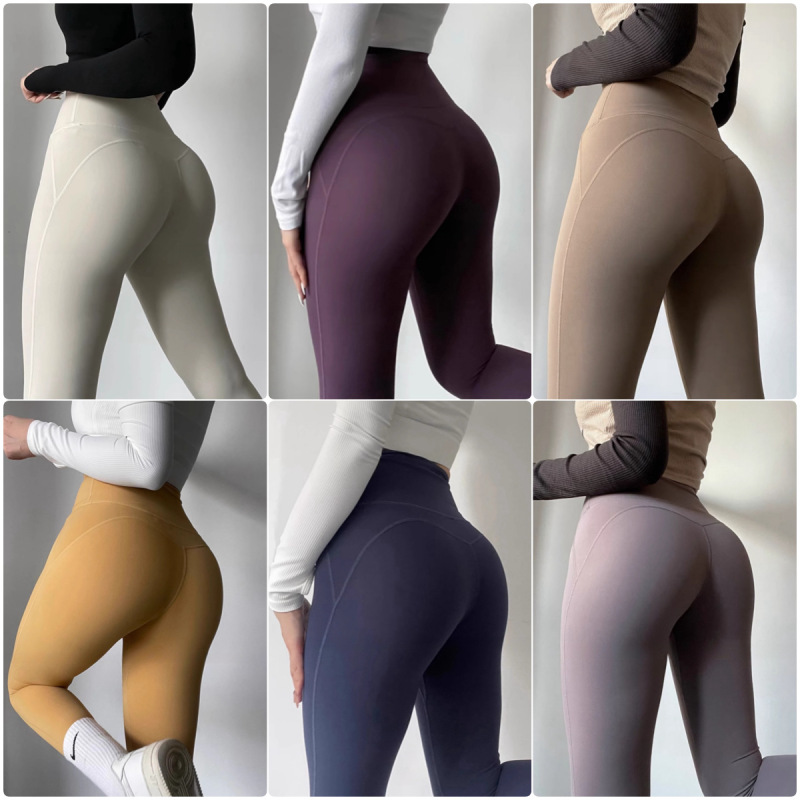 No underwear required, yoga pants, seamless, high-waisted, peach-shaped, hip-lifting, running, tight-fitting, sexy sports pants for fitness 8796
