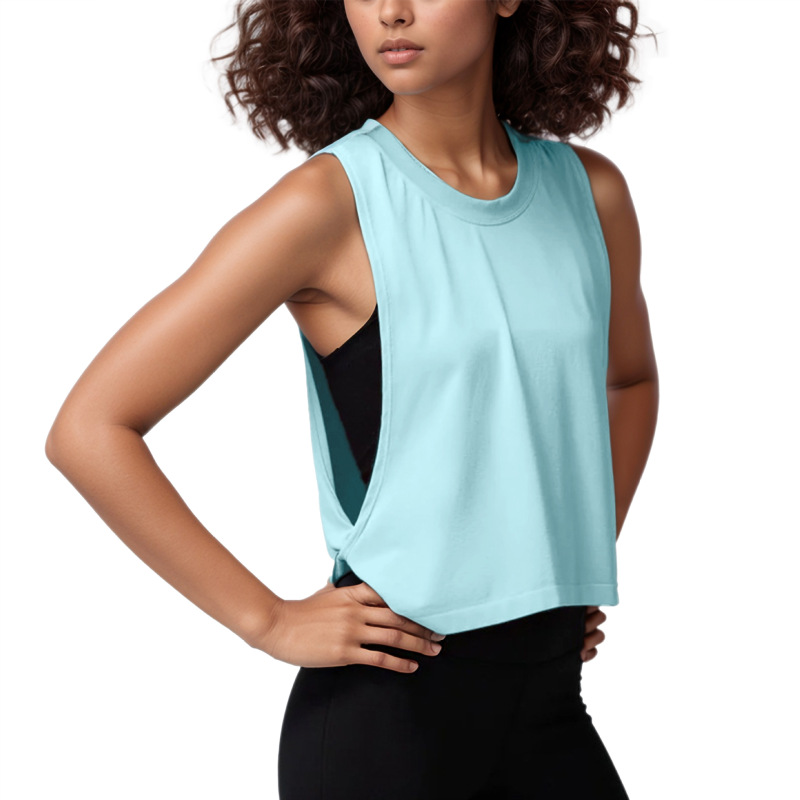 Cross-border loose sleeveless cover-up sports vest women's summer lightweight breathable running yoga wear top fitness vest