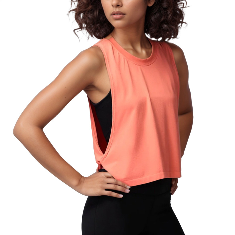 Cross-border loose sleeveless cover-up sports vest women's summer lightweight breathable running yoga wear top fitness vest