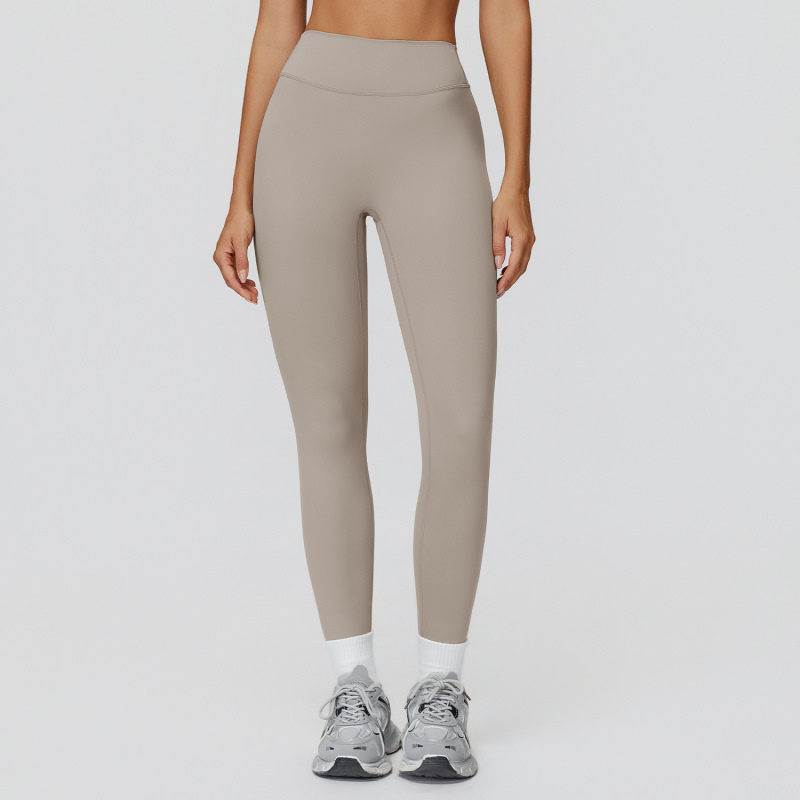 Cross-border brushed yoga pants, high-waisted, tight-fitting V-neck back waist sports pants, outdoor running, cycling, fitness wear 9506