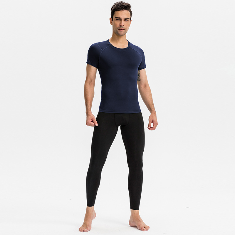 Men's PRO Fitness Short-Sleeve Tight-Fit Running Training Sportswear High Elastic Sweat-Wicking Quick-Drying Top T-Shirt 01219