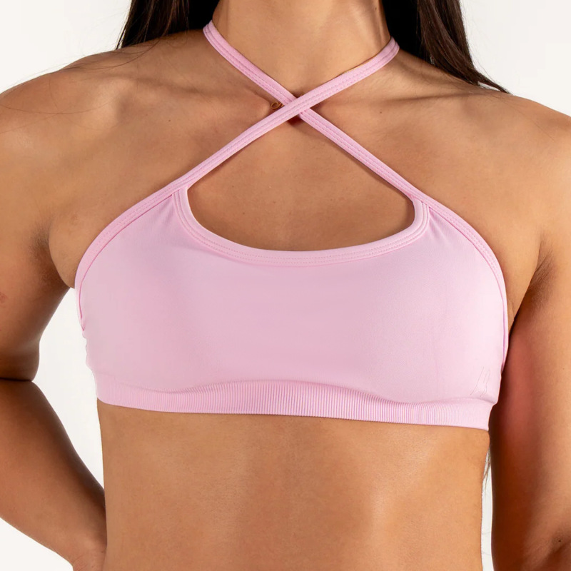 Cross-border AliExpress Seamless High-Elastic Yoga Bra Lycra Spandex Three-Way Detachable Shoulder Strap Fitness Bra Vest