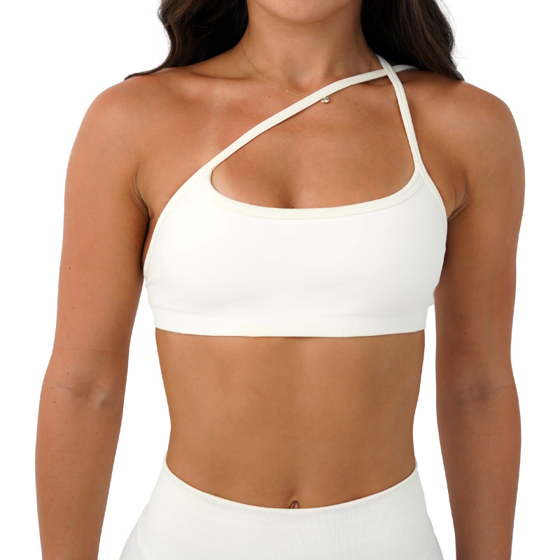 Cross-border AliExpress Seamless High-Elastic Yoga Bra Lycra Spandex Three-Way Detachable Shoulder Strap Fitness Bra Vest