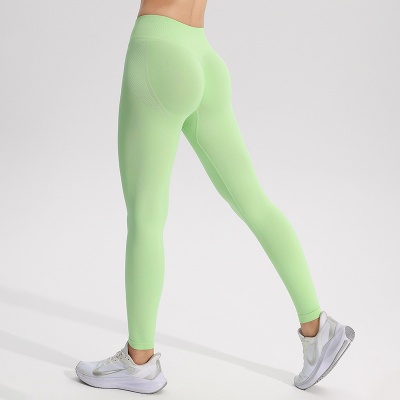 Cross-border seamless yoga pants, high-waisted, bare-feel fitness long pants, peach-shaped butt-lifting sports outdoor running tights