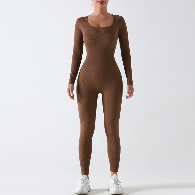 Amazon Seamless Bodysuit Yoga Wear, No Embarrassing Seams, Autumn/Winter Sports Fitness Wear, High-Elasticity Tummy Control and Shaping Bodysuit