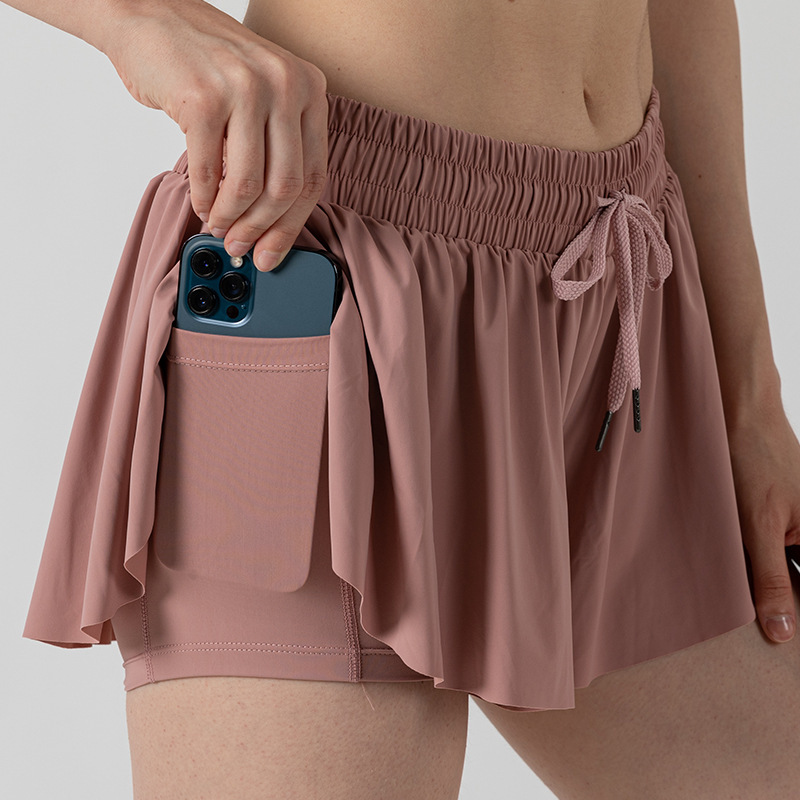 2024 New Cross-Border Amazon Bestseller Yoga Wear Running Fitness Tennis Skirt Pants with Pockets Women's Sports Shorts