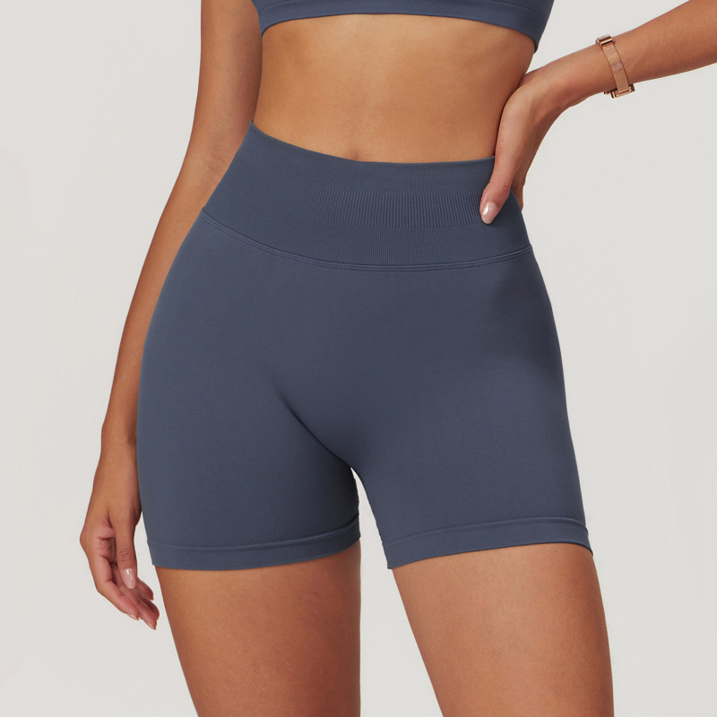 Zechuang European and American Seamless High-Waisted Yoga Shorts Women's Summer Tight Fit Hip Lifting Sports Running Quick-Dry Fitness Pants 7655