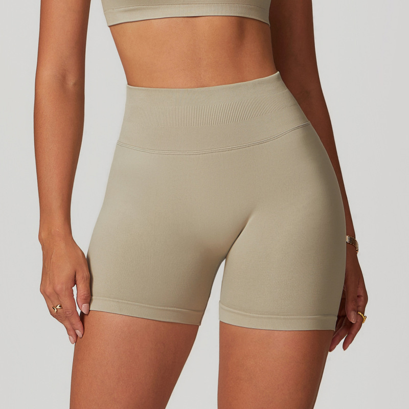 Zechuang European and American Seamless High-Waisted Yoga Shorts Women's Summer Tight Fit Hip Lifting Sports Running Quick-Dry Fitness Pants 7655