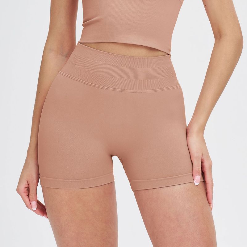 Zechuang European and American Seamless High-Waisted Yoga Shorts Women's Summer Tight Fit Hip Lifting Sports Running Quick-Dry Fitness Pants 7655