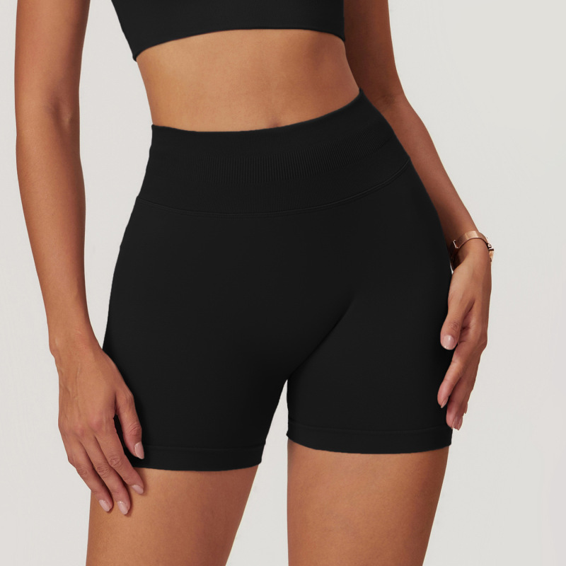Zechuang European and American Seamless High-Waisted Yoga Shorts Women's Summer Tight Fit Hip Lifting Sports Running Quick-Dry Fitness Pants 7655