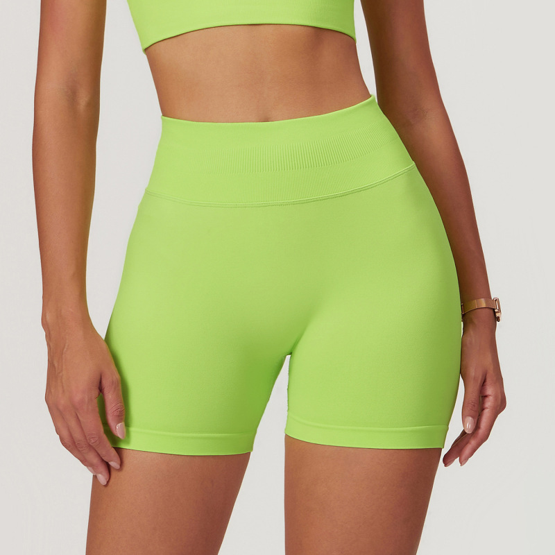 Zechuang European and American Seamless High-Waisted Yoga Shorts Women's Summer Tight Fit Hip Lifting Sports Running Quick-Dry Fitness Pants 7655