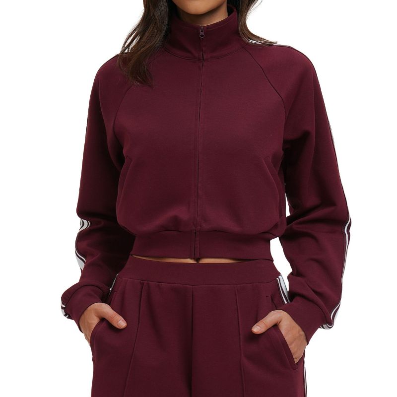 Cross-border color-blocked sweatshirt jacket, high-neck windproof zip-up pocket thick sweatshirt, outdoor sports cycling jacket 2519