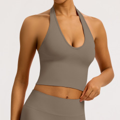 Khaki halter neck bra