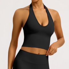 Black halter bra
