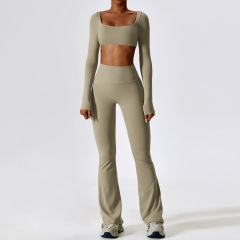 8232 long sleeves + 8232 bell bottoms oatmeal apricot