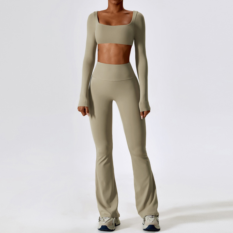 Zechuang Autumn Shockproof Naked Yoga Suit Quick-drying Tight Fitness Clothing Leisure Sports Suit Women's 8232