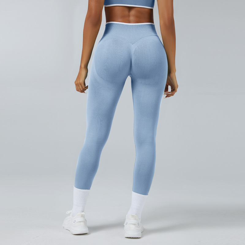 Cross-border European and American style seamless slimming yoga pants for women, suitable for running, sports, outdoor use, quick-drying fitness.