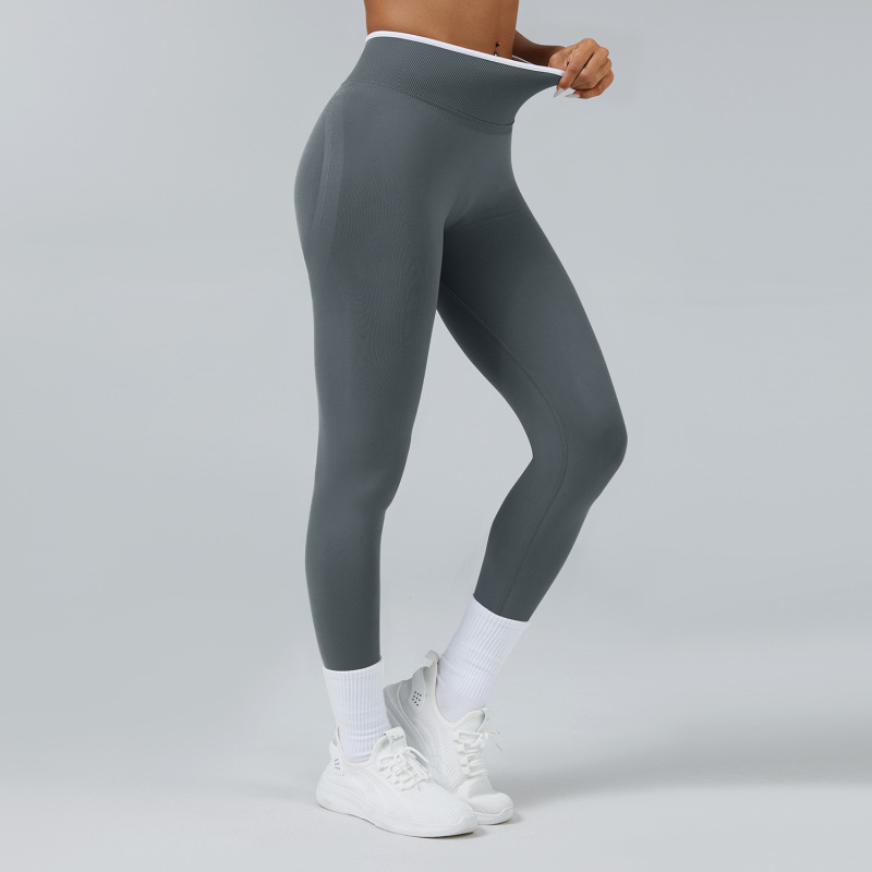 Cross-border European and American style seamless slimming yoga pants for women, suitable for running, sports, outdoor use, quick-drying fitness.