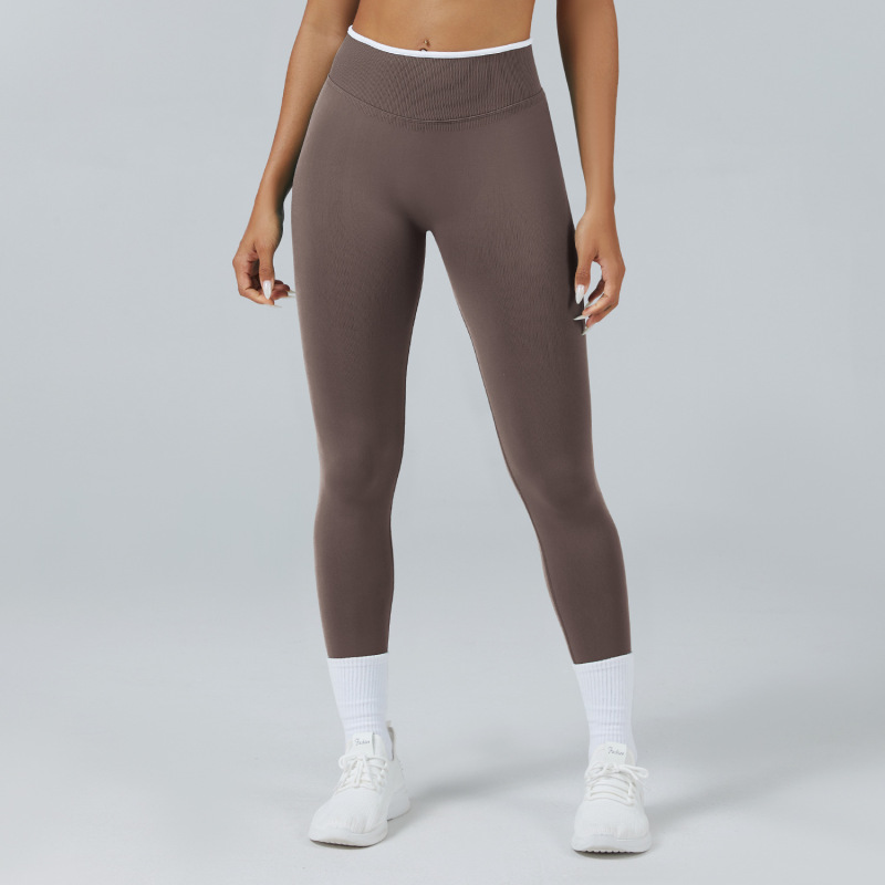 Cross-border European and American style seamless slimming yoga pants for women, suitable for running, sports, outdoor use, quick-drying fitness.