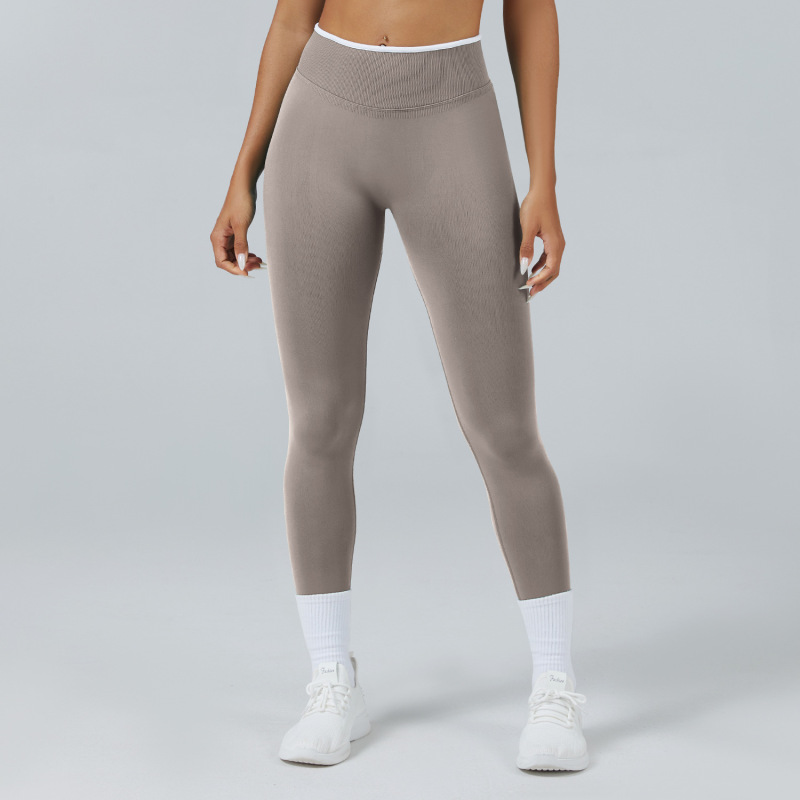 Cross-border European and American style seamless slimming yoga pants for women, suitable for running, sports, outdoor use, quick-drying fitness.