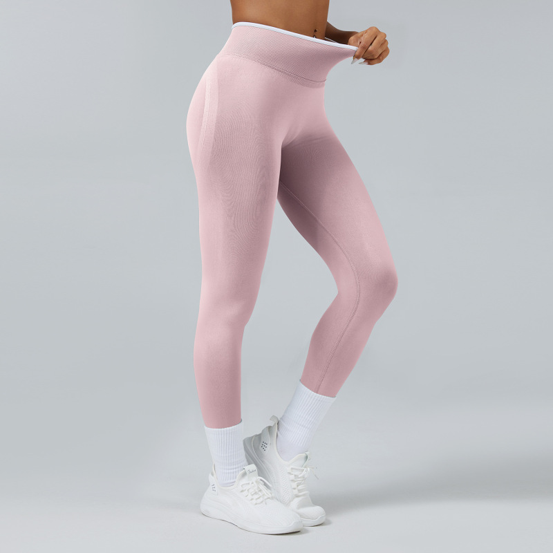 Cross-border European and American style seamless slimming yoga pants for women, suitable for running, sports, outdoor use, quick-drying fitness.
