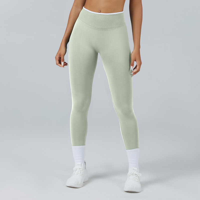 Cross-border European and American style seamless slimming yoga pants for women, suitable for running, sports, outdoor use, quick-drying fitness.